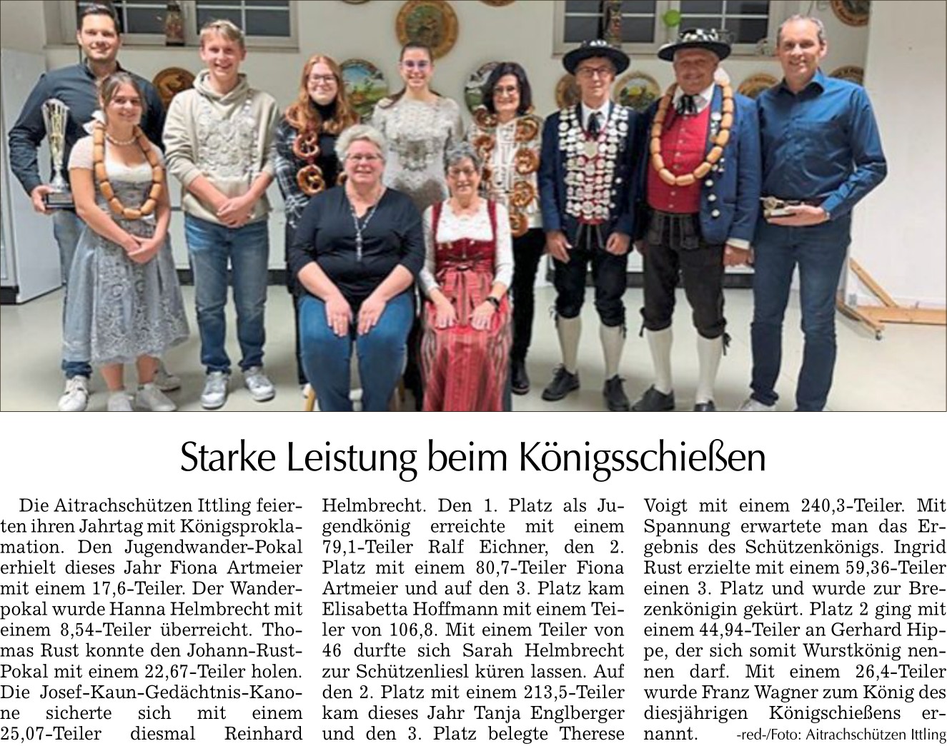 2024 01 03 Bogener Zeitung Starke Leistung beim Konigsschiessen